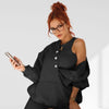 Luxe Oversized Snap Button Hoodie