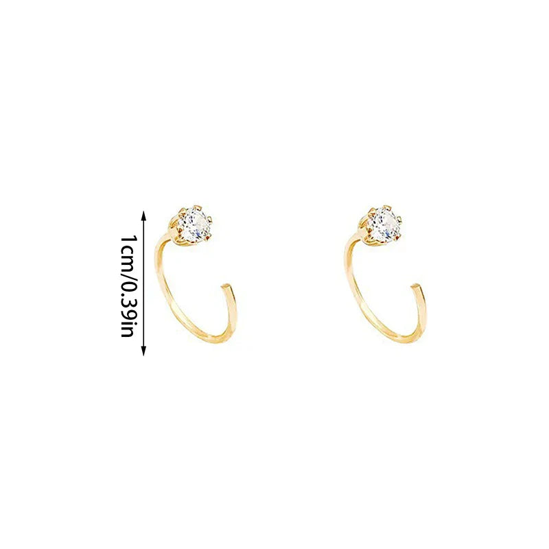 Gold Hoop Stud Earrings